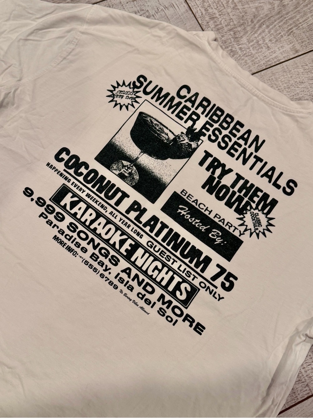 Zara Caribbean Karaoke Graphic T-Shirt M